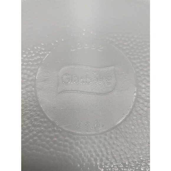 Vintage Divided Glasbake Dish Green Daisy Milk Glass Ovenware 1 QT - Picture 4 of 6